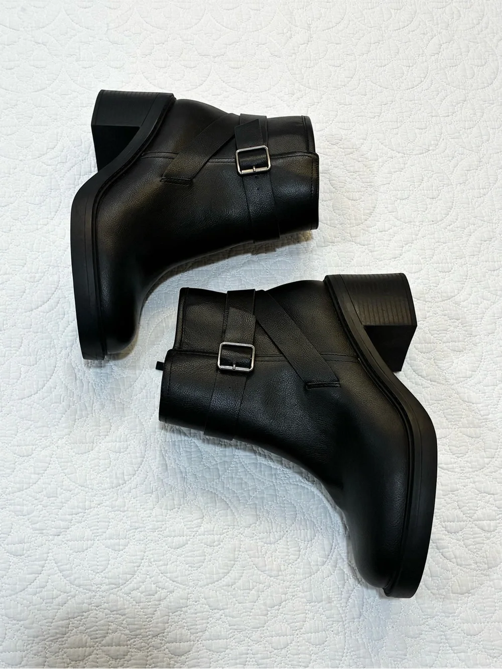 Torrid Black Faux Leather Buckle Ankle Boots Boots Womens 11WW Extra Wide Width